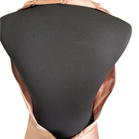 Show Me Your MuMu Jasmine Halter Maxi Dress Luxe Satin Formal Apricot Size XL - Picture 5 of 12